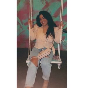 Express Textured wrap front top